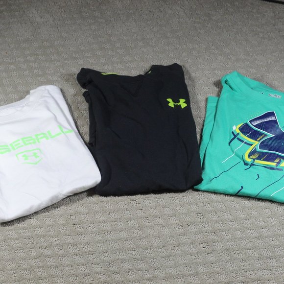 Set of 3 Under Armour Size YXL Cotton Tee Shirts - Picture 1 of 12